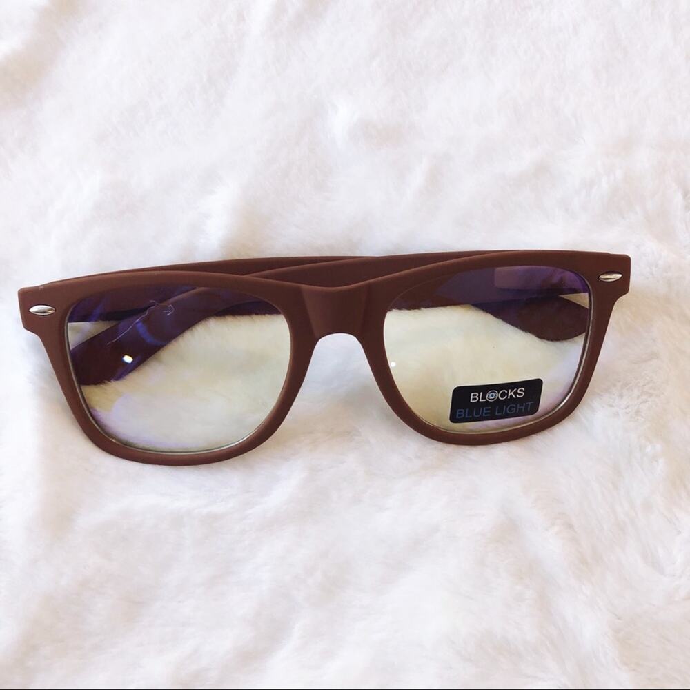 Brooks Brown Classic Rectangle Blue Light Glasses